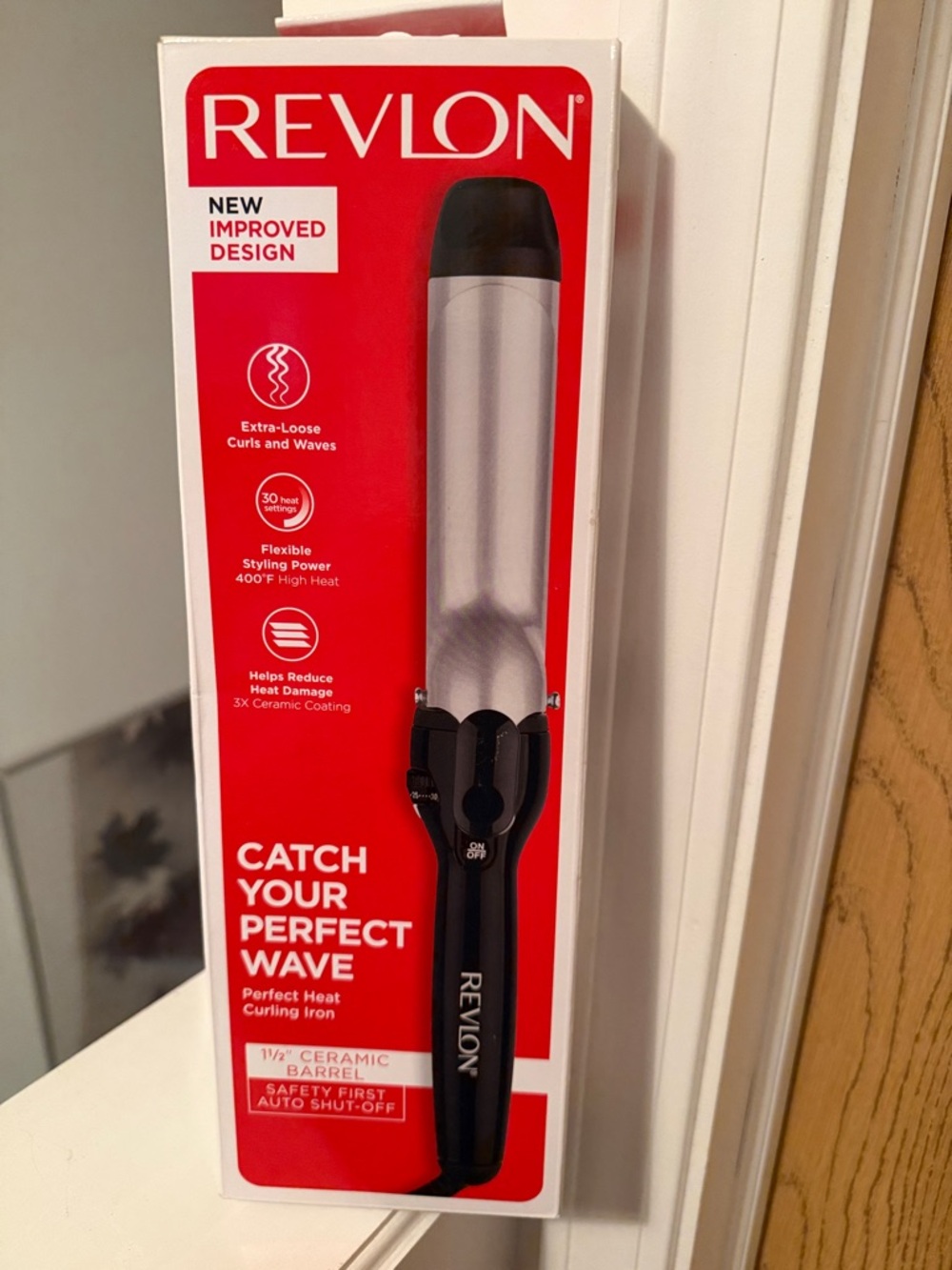Revlon Silver Ceramic Curling Iron with Black Handle